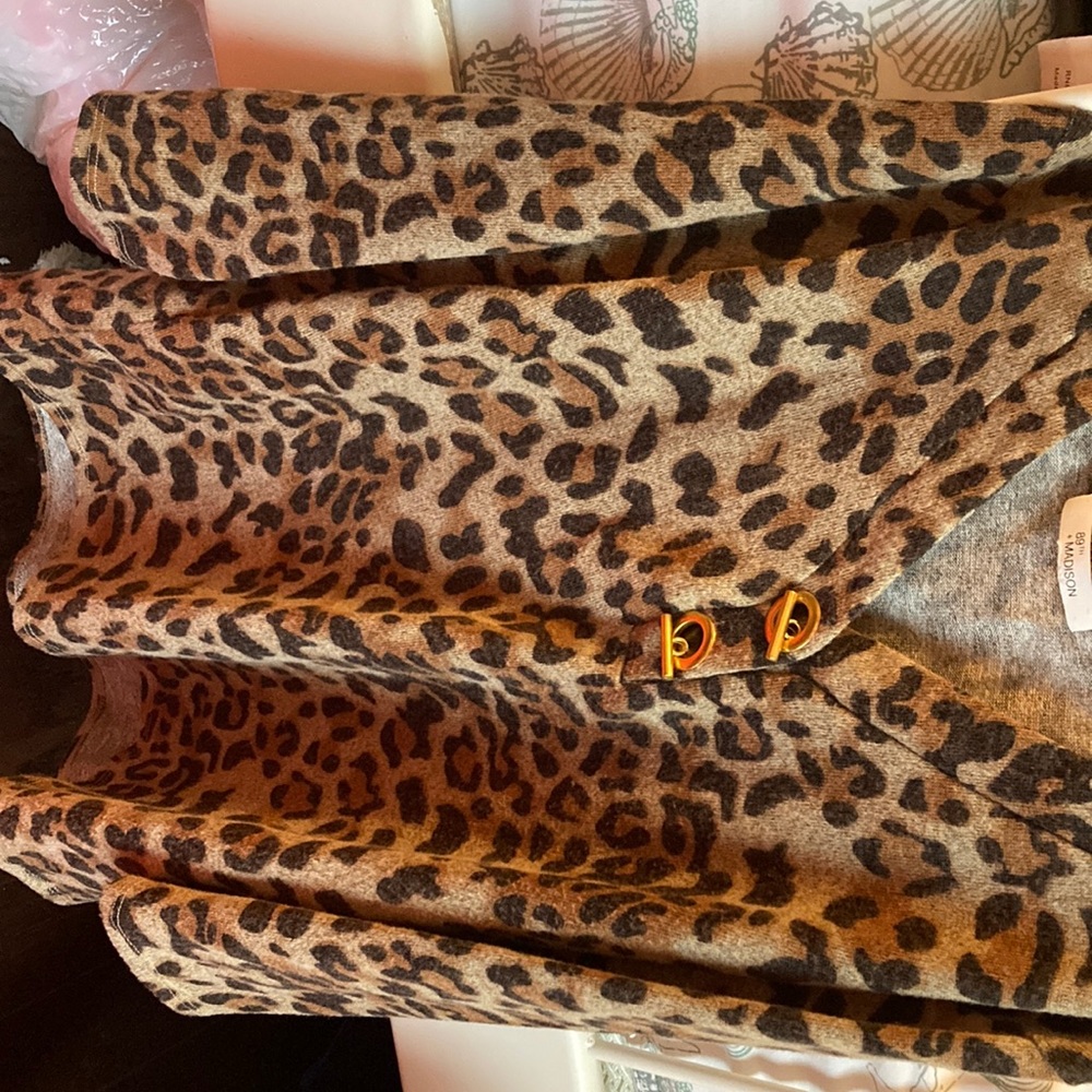 A cheetah print soft shirt